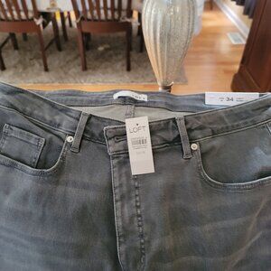 Loft Curvy Skinny Crop slim pockets-grey